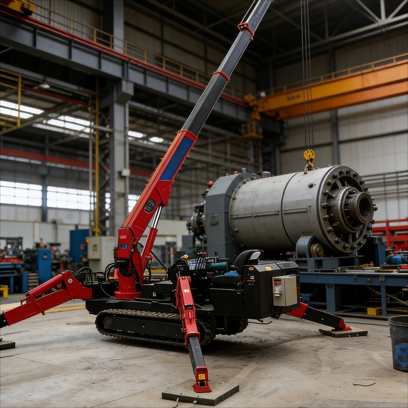 رافعة عنكبوتية صغيرة مخصصة بحم - مراجعة Compact Crawler Boom Lift وسعره