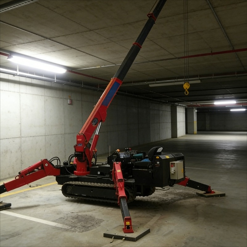 رافعة عنكبوتية صغيرة مخصصة بحم - مراجعة Compact Crawler Boom Lift وسعره
