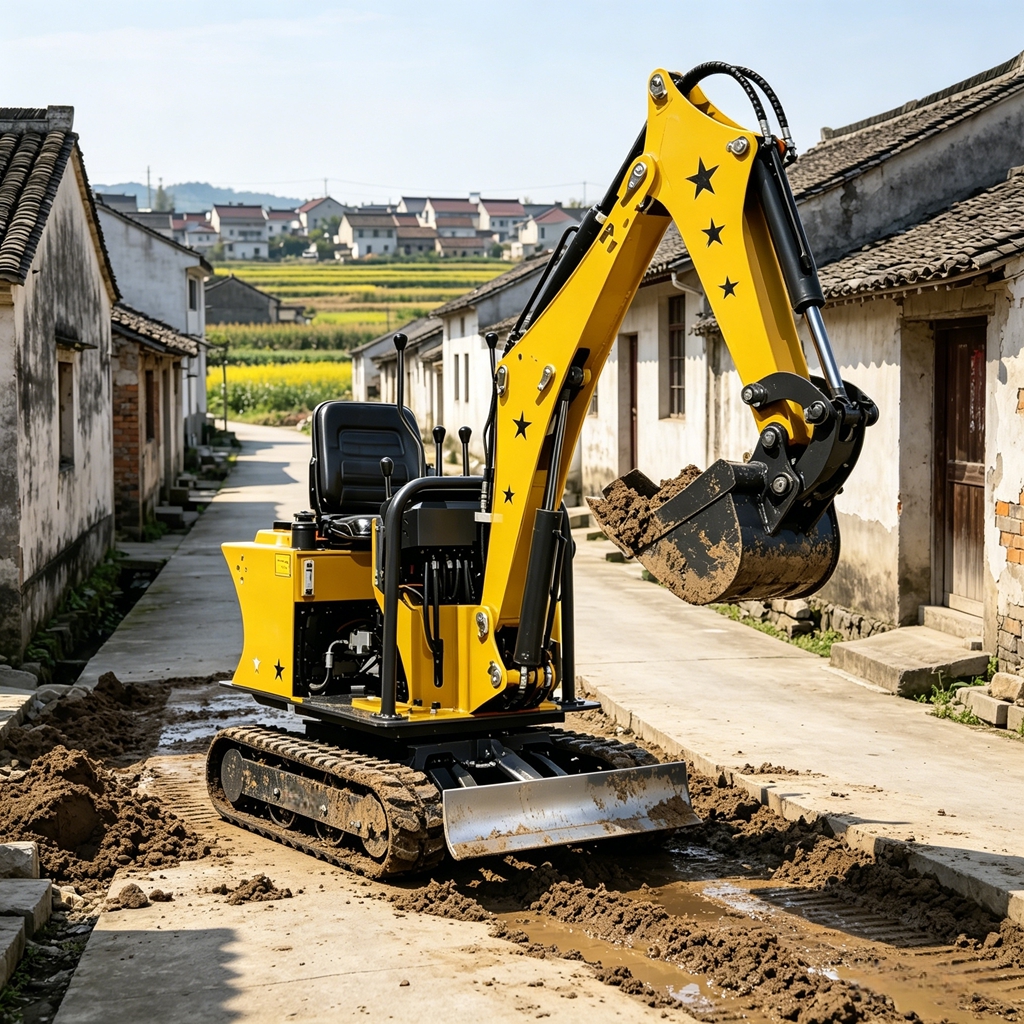 حفارة صغيرة 08/1.0 طن مع أداة  - مراجعة Trencher Machine Small وسعره