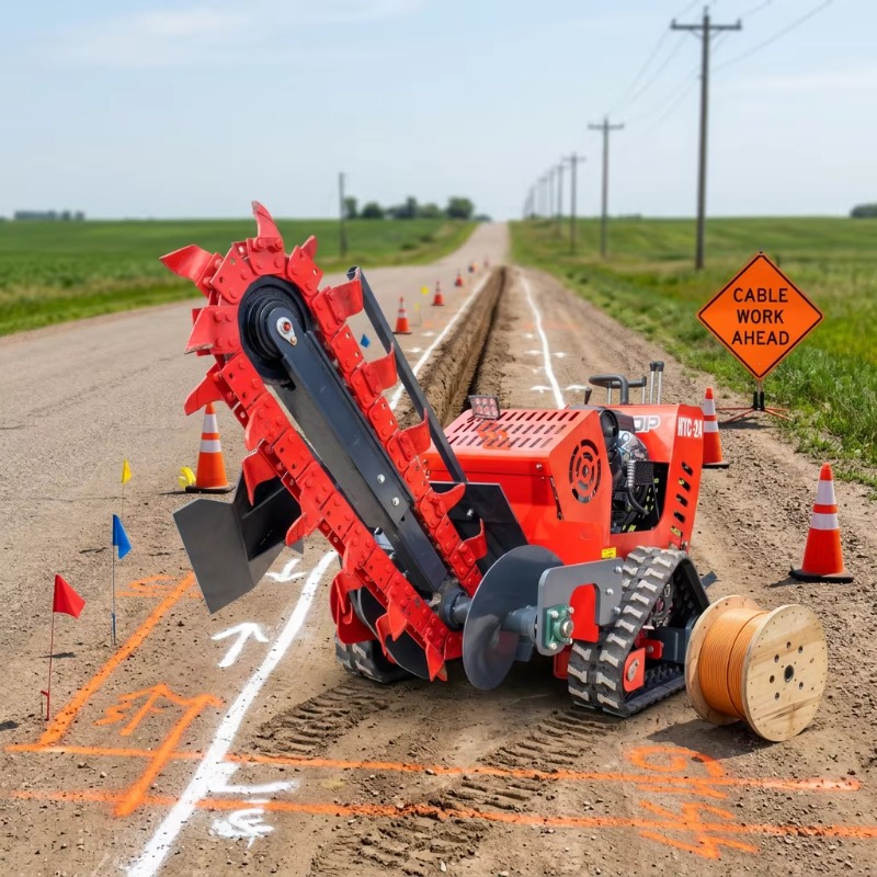 حفار خنادق بسلسلة بعمق 750 مم  - مراجعة Trencher Machine Small وسعره